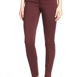Madewell Burgundy High Rise Skinny Jeans